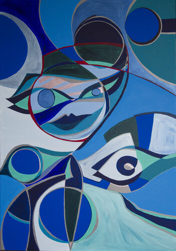 Diving in the Deep de Olja Mesec, Pintura a la venta en Singulart
