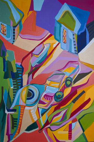 Noisy Los Angeles di Olja Mesec, Pittura in vendita su Singulart