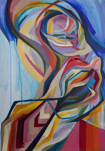 The God of Blue di Olja Mesec, Pittura in vendita su Singulart