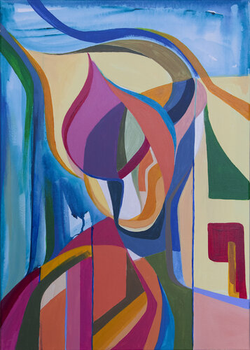 The Queen of Geometry di Olja Mesec, Pittura in vendita su Singulart