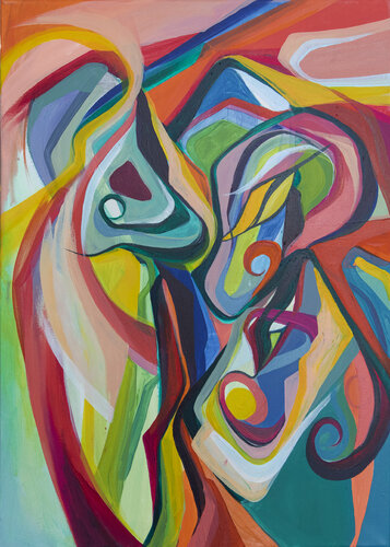Walking in three de Olja Mesec, Pintura a la venta en Singulart