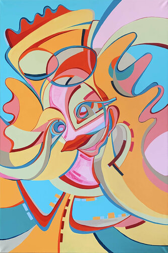 Tinkerbell with Orange wings di Olja Mesec, Pittura in vendita su Singulart