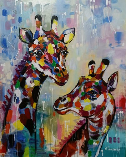 Giraffe van Aliaksandra Tsesarskaya, Schilderij te koop op Singulart