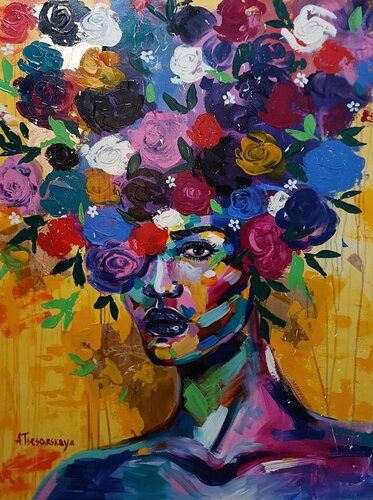 Powerful woman van Aliaksandra Tsesarskaya, Schilderij te koop op Singulart