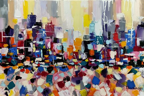 Love city von Aliaksandra Tsesarskaya, Malerei kaufen auf Singulart