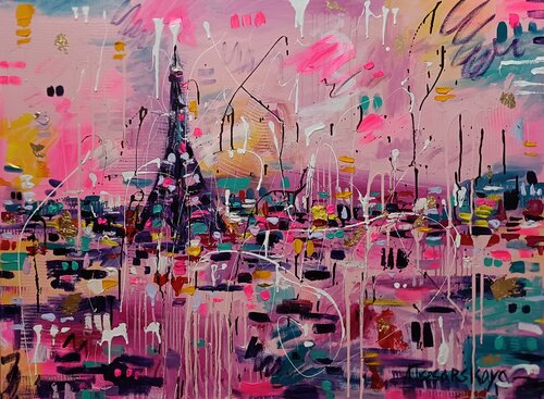 Paris in love di Aliaksandra Tsesarskaya, Pittura in vendita su Singulart