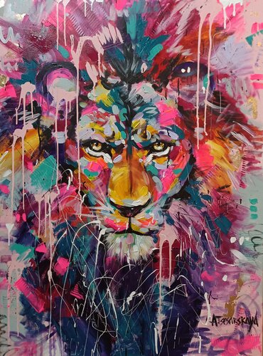 Lion par Aliaksandra Tsesarskaya, Peinture en vente sur Singulart