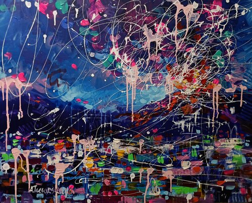 Volcano (Cumbre Vieja) par Aliaksandra Tsesarskaya, Peinture en vente sur Singulart