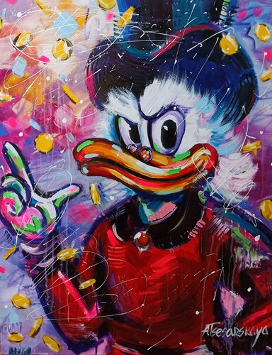 Portrait of Scrooge mcduck par Aliaksandra Tsesarskaya, Peinture en vente sur Singulart