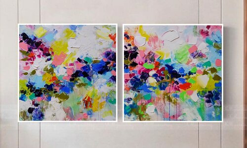 Abstract dreams - colorful abstract painting Aliaksandra Tsesarskaya