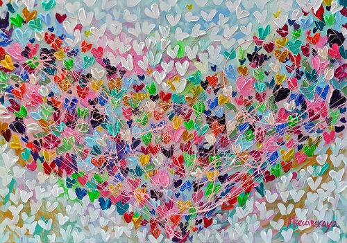 Love is LOVE - colorful abstract painting Aliaksandra Tsesarskaya