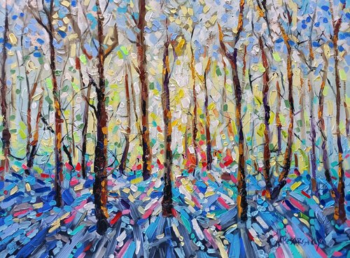 Winter morning - winter tree von Aliaksandra Tsesarskaya, Malerei kaufen auf Singulart