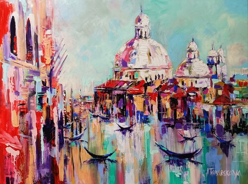 Venice - city landscape par Aliaksandra Tsesarskaya, Peinture en vente sur Singulart
