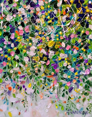 Autumn flowers -  flowers painting by Aliaksandra Tsesarskaya, Painting for Sale on Singulart