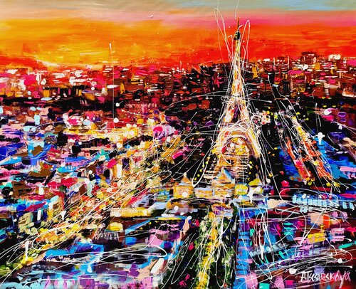 París city of love von Aliaksandra Tsesarskaya, Malerei kaufen auf Singulart
