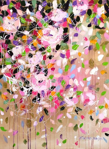 Pionias - abstract flowers von Aliaksandra Tsesarskaya, Malerei kaufen auf Singulart