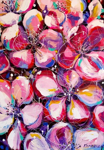 Blossom tree - Cherry blossom par Aliaksandra Tsesarskaya, Peinture en vente sur Singulart