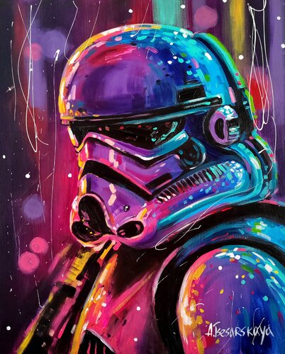 Star wars - colorful portrait of clone von Aliaksandra Tsesarskaya, Malerei kaufen auf Singulart