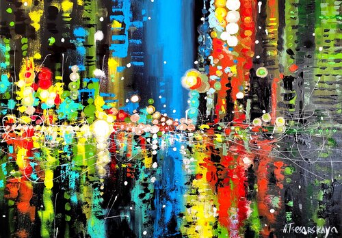 Reflections after the rain - colorful city Aliaksandra Tsesarskaya