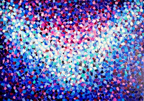 Abstract lavander flowers par Aliaksandra Tsesarskaya, Peinture en vente sur Singulart