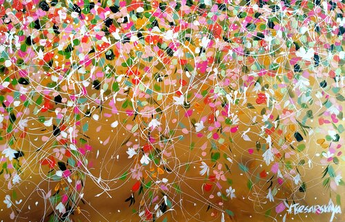 Sunny summer day - abstract flowers painting Aliaksandra Tsesarskaya