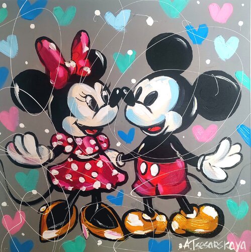 Mickey and Minnie mouse by Aliaksandra Tsesarskaya, Painting for Sale on Singulart