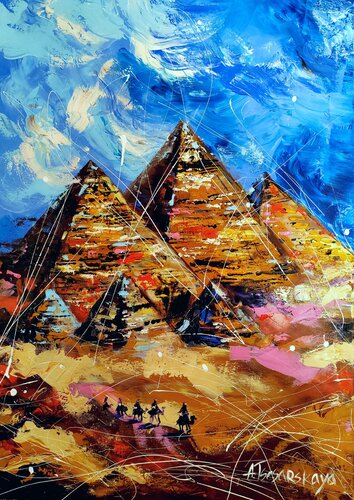 Egypt - colorful landscapes di Aliaksandra Tsesarskaya, Pittura in vendita su Singulart