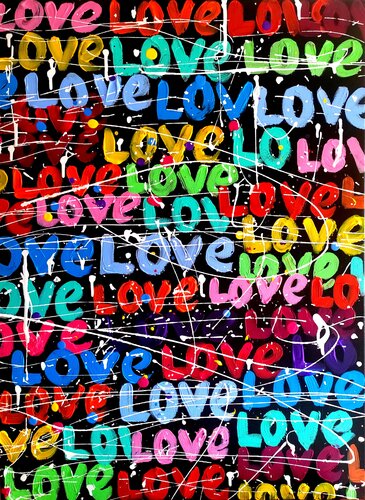 Colorful Love - abstract painting von Aliaksandra Tsesarskaya, Malerei kaufen auf Singulart