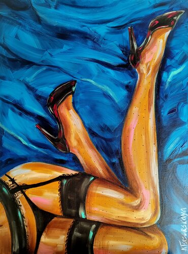 Emotional - sexy girl di Aliaksandra Tsesarskaya, Pittura in vendita su Singulart
