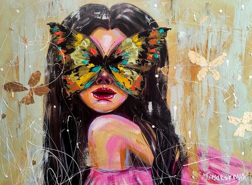 Magical fantasy - colorful portrait woman by Aliaksandra Tsesarskaya, 회화 for Sale on Singulart