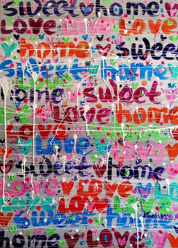 Sweet home - colorful abstract painting von Aliaksandra Tsesarskaya, Malerei kaufen auf Singulart