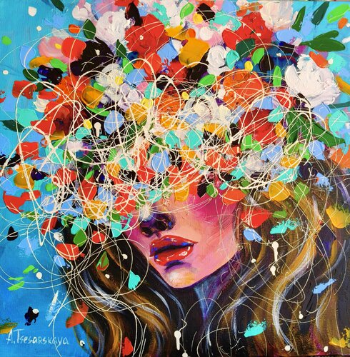 Mistery face - Colorful portrait woman Aliaksandra Tsesarskaya