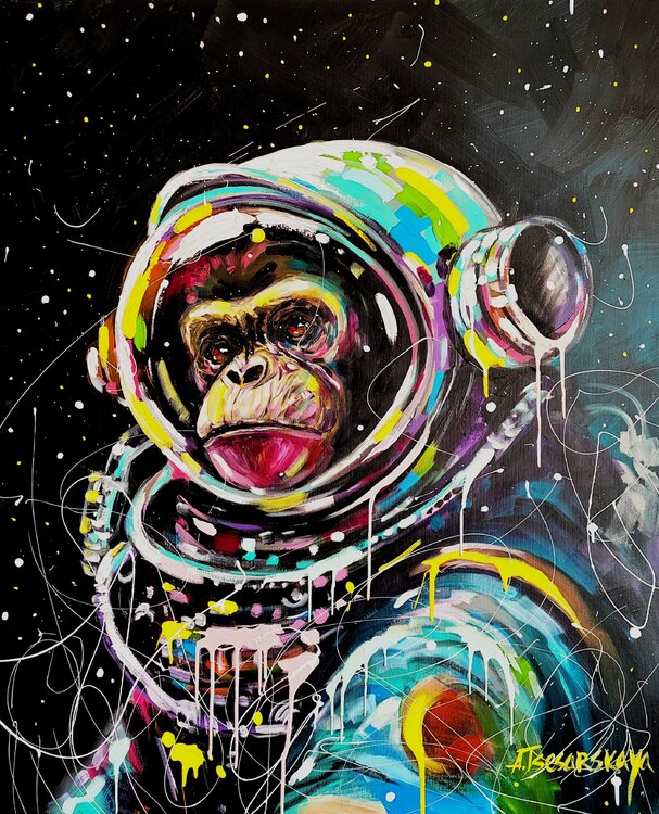 Monkey astronaut Aliaksandra Tsesarskaya