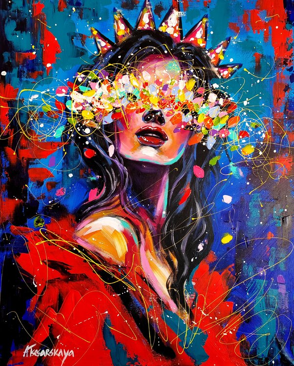 Red queen - colorful portrait woman Aliaksandra Tsesarskaya