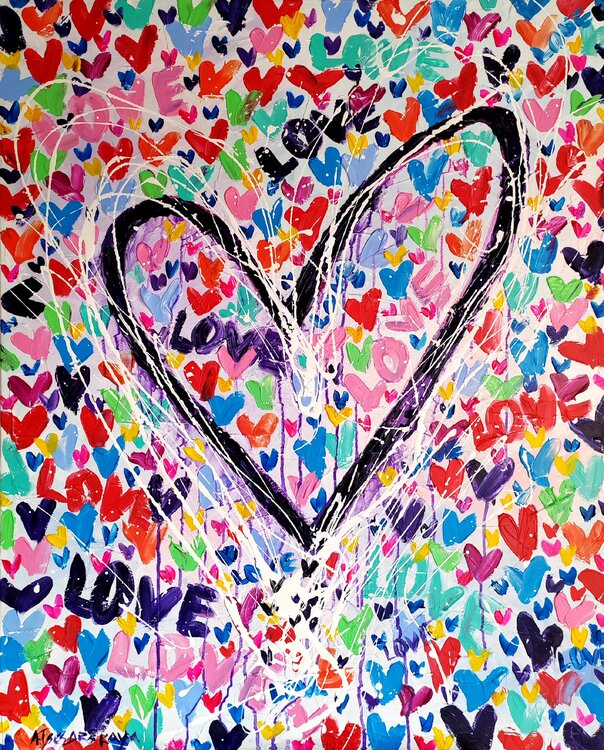 Absolute love - colorful abstract heards Aliaksandra Tsesarskaya