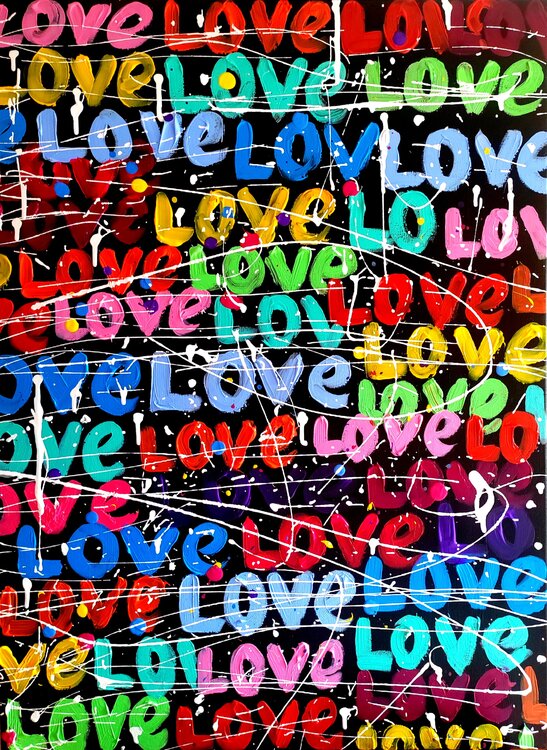 Colorful Love - abstract painting Aliaksandra Tsesarskaya