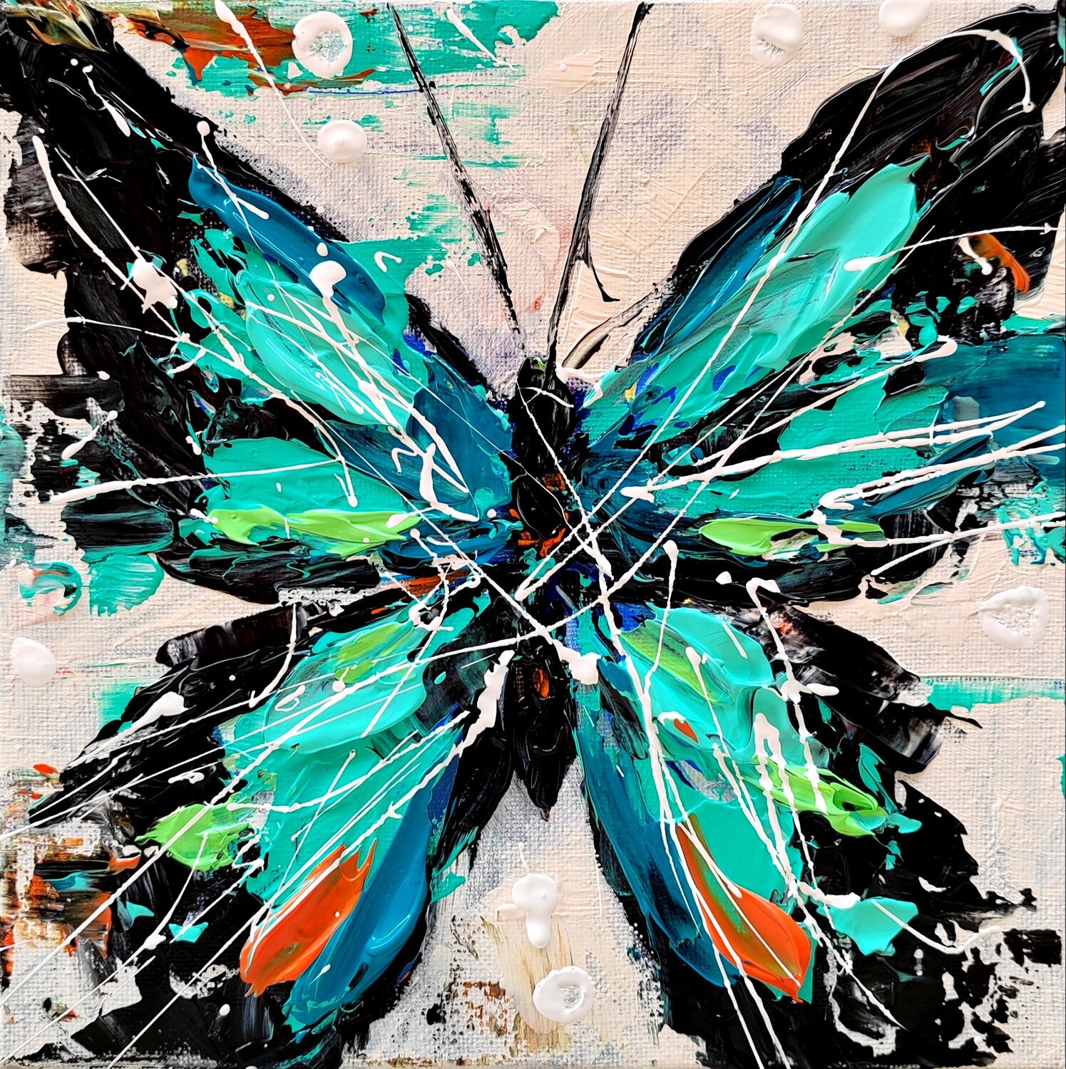 Butterfly life - colorful  butterfly Aliaksandra Tsesarskaya Originalgemälde zu verkaufen