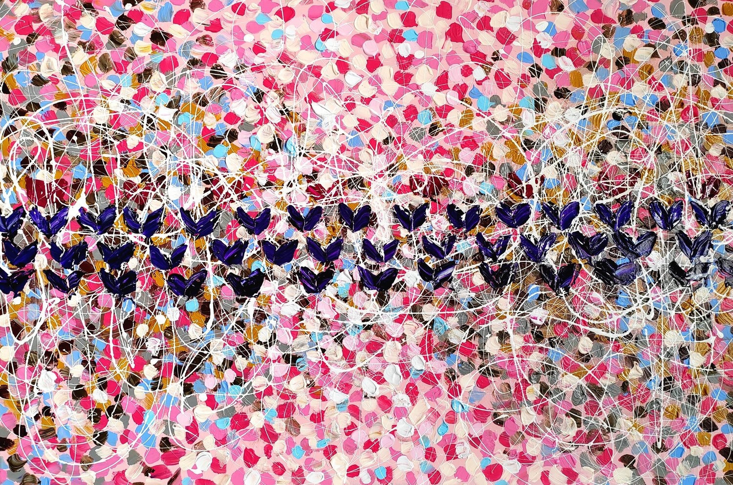 Love in the air - abstract hearts Aliaksandra Tsesarskaya Originalgemälde zu verkaufen