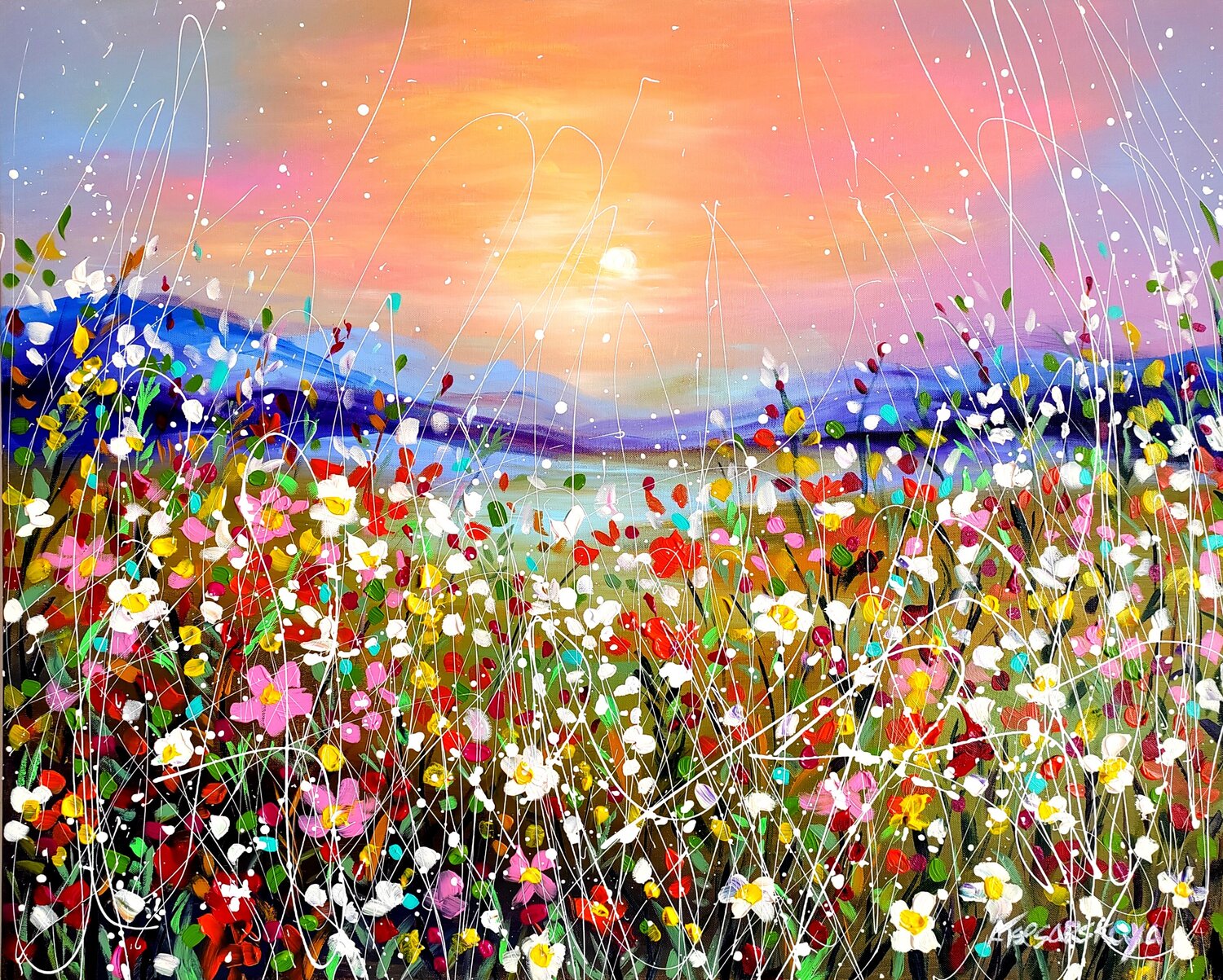 Landscape with flowers Aliaksandra Tsesarskaya