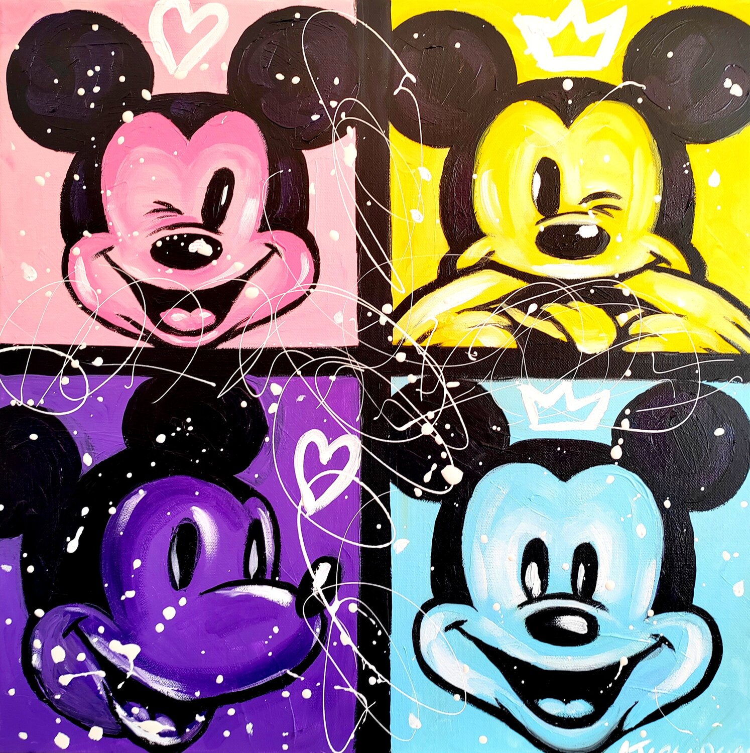 Mickey mouse pop art by Aliaksandra Tsesarskaya (2024) : Painting ...
