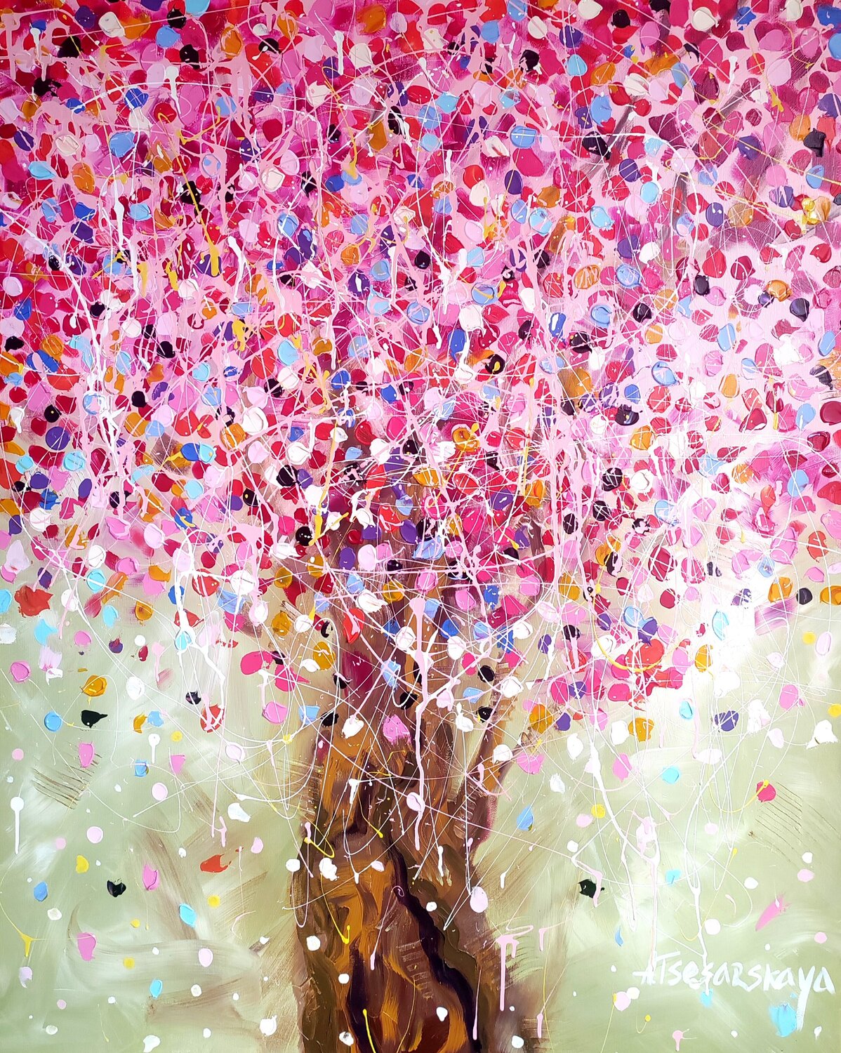 Cherry blossom tree -  colorful Cherry tree Aliaksandra Tsesarskaya
