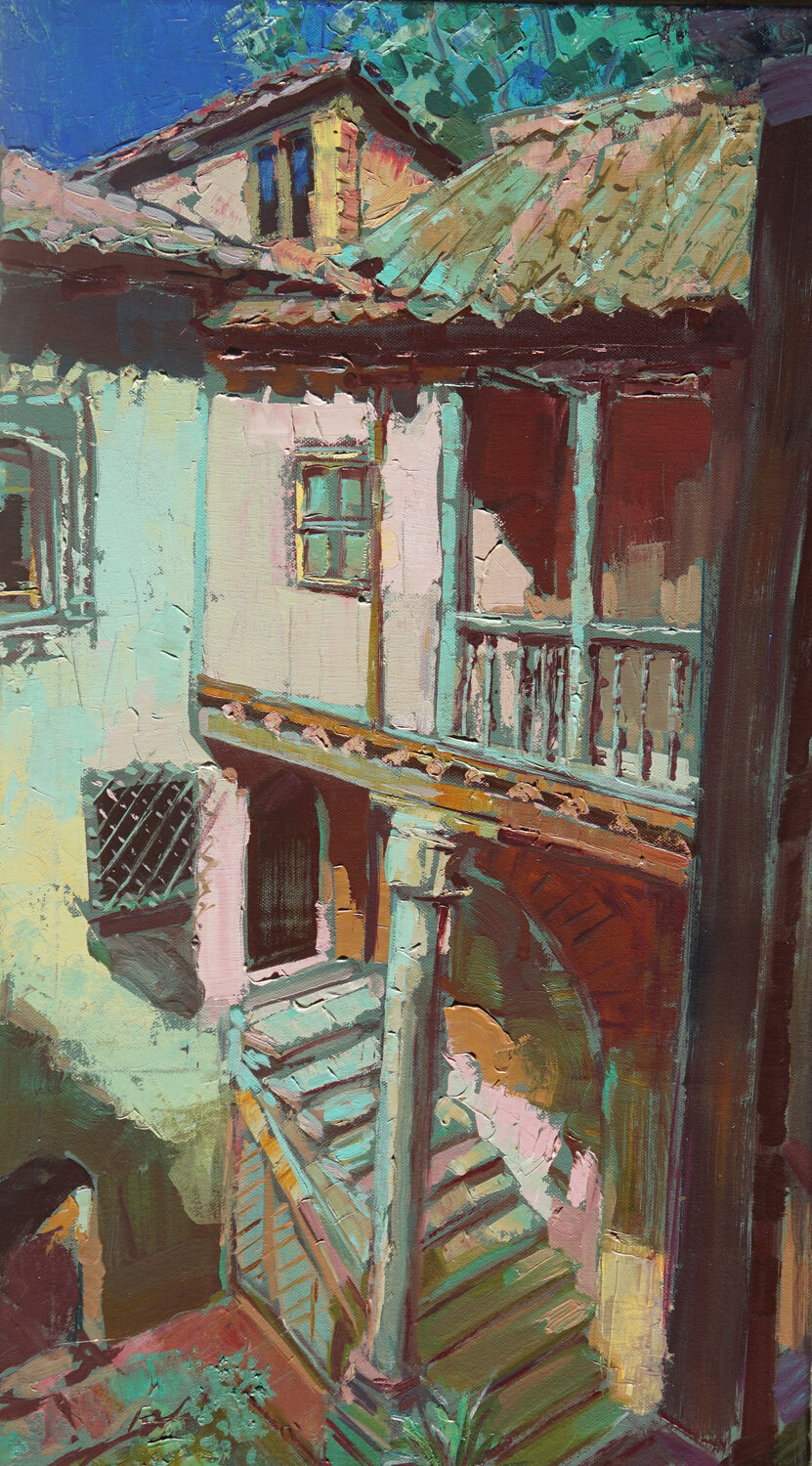 El patio de la memoria von Luis Rincon (2023) Malerei Öl auf Leinwand