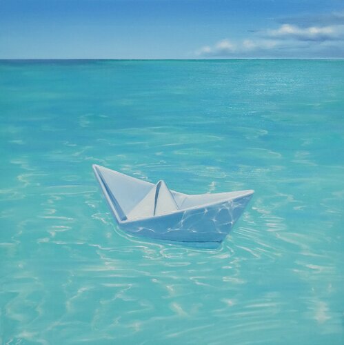 Barco de papel by Alina Hubarenko, Painting for Sale on Singulart