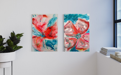 BLOOM OF PEACE  & THE CORE OF LOVE de NICOLE JUTKA, Pintura a la venta en Singulart