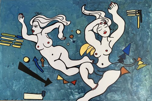 Kandinsky Naiads von Anouck Jourdaa, Malerei kaufen auf Singulart
