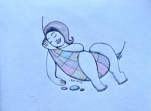 Feng Shui IV van Anouck Jourdaa, Tekening te koop op Singulart