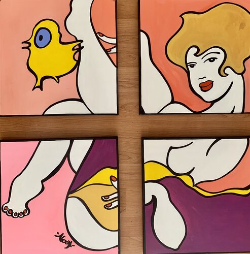 Femme Poussin V by Anouck Jourdaa, Painting for Sale on Singulart