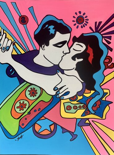 Fireworks Love von Anouck Jourdaa, Malerei kaufen auf Singulart