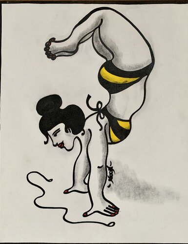 Yogi Girl by Anouck Jourdaa, Painting for Sale on Singulart