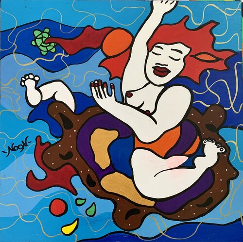 Riding Turtles de Anouck Jourdaa, Pintura a la venta en Singulart